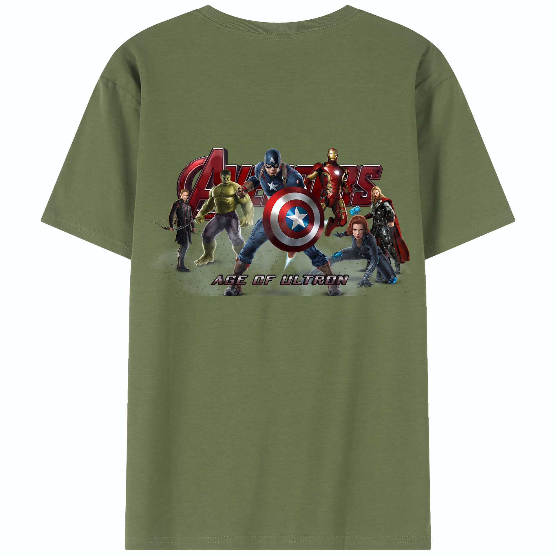 （画像用） アベンジャーズ The Avengers 綿100％半袖Tシャツ（背面プリント）